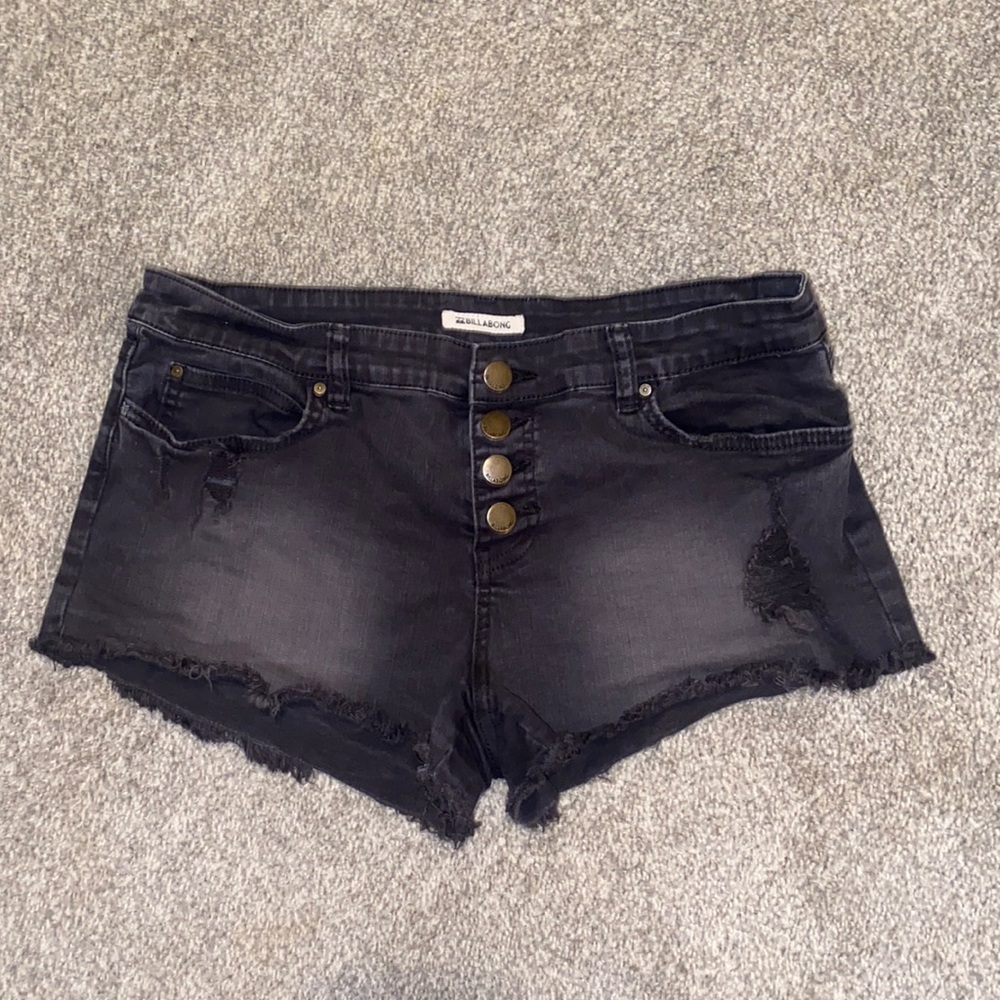 Billabong distressed black jeans shorts